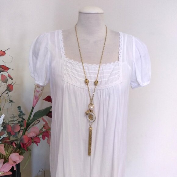 Vintage NEW mia collection Handmade Gold Beads Charms Gold Tone Necklace - Picture 6 of 9